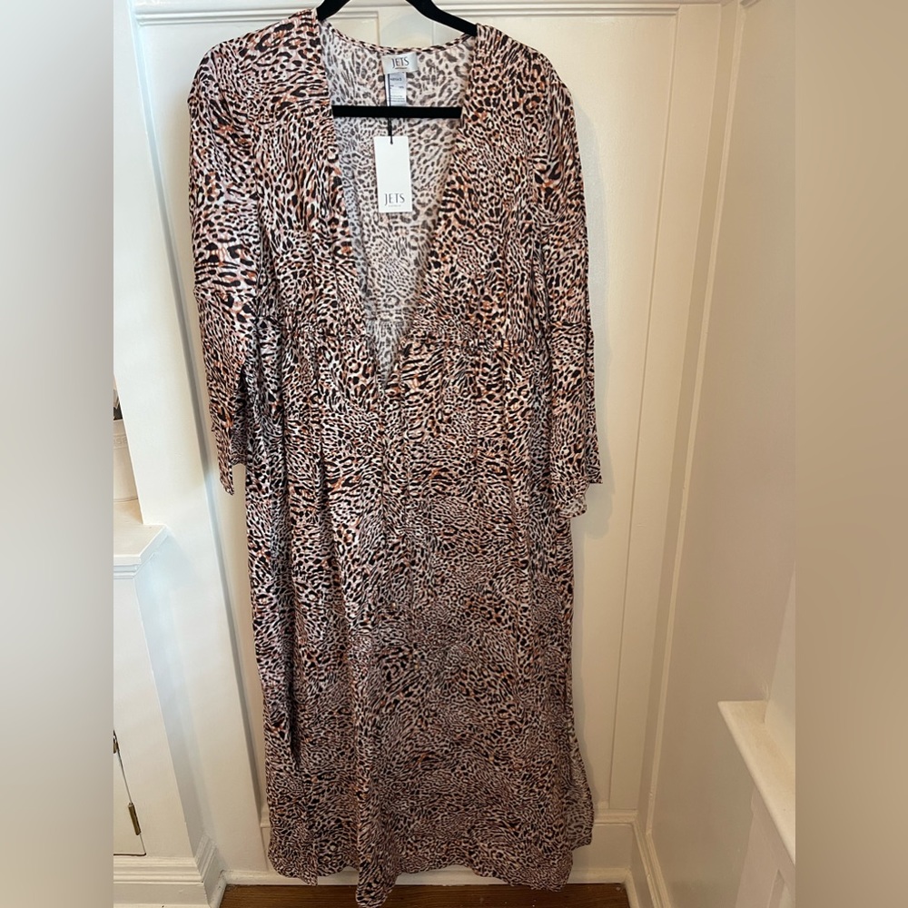 Jets Australia Animal Print Swim Coverup - Brown/Black